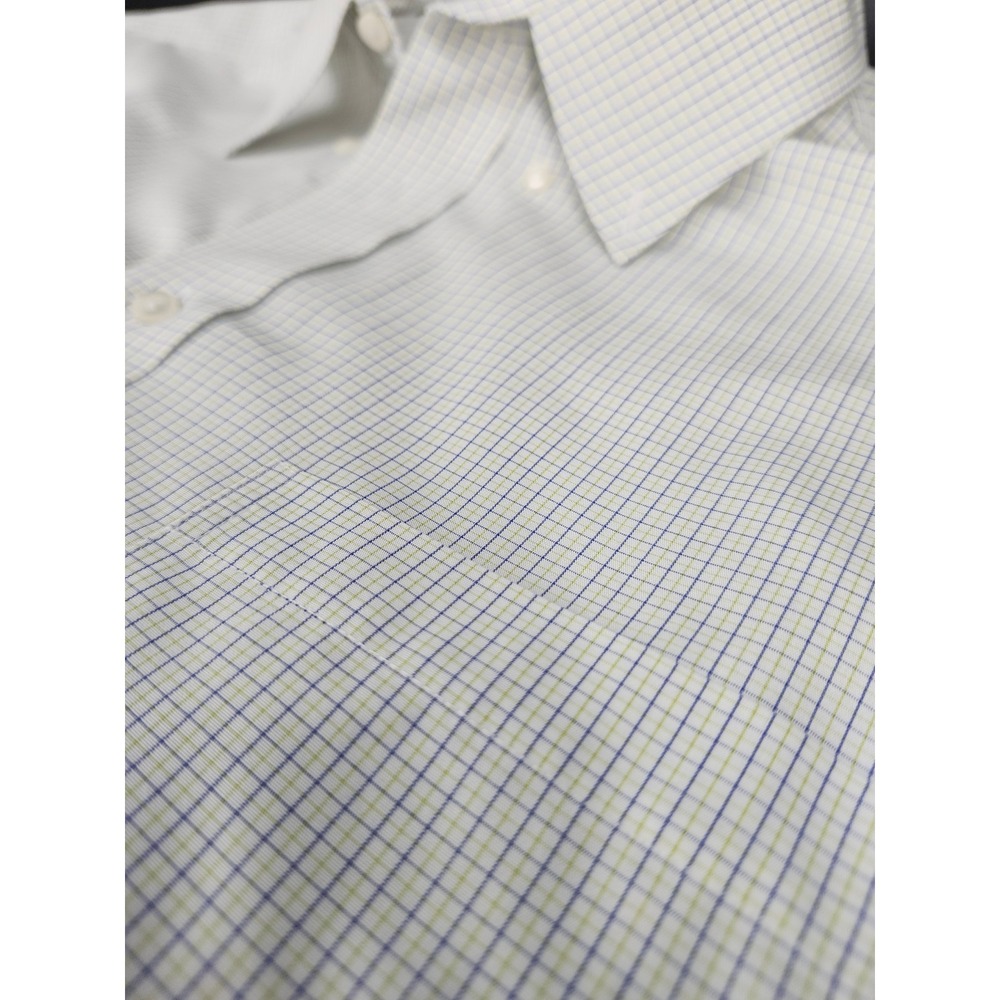 Roundtree & Yorke Gold Label Non-Iron Cotton Poplin Dress Shirt 18 34/35 Check